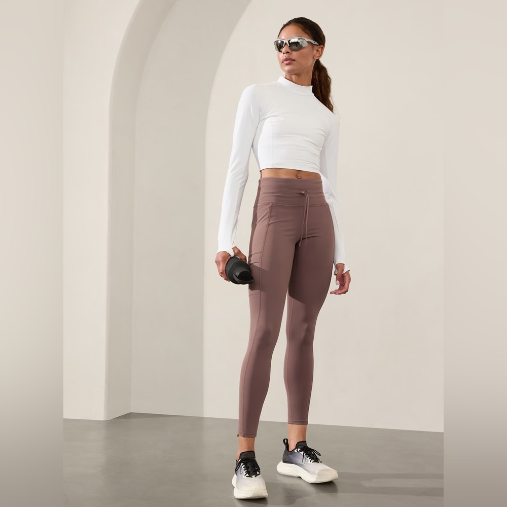 Athleta Rainier High Rise Cargo Legging In Smoky Rose
